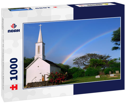 Rainbow over St Joseph Church Molokai Hawaii