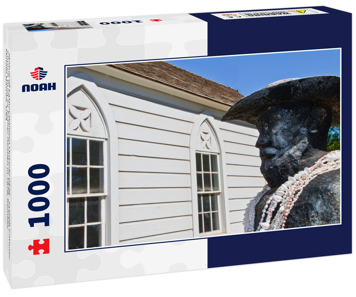 Statue of Father Damien Outside of St. Joseph Catholic Church Built by Father Damien in 1876, Kamalo, Molaki,Hawaii, USA