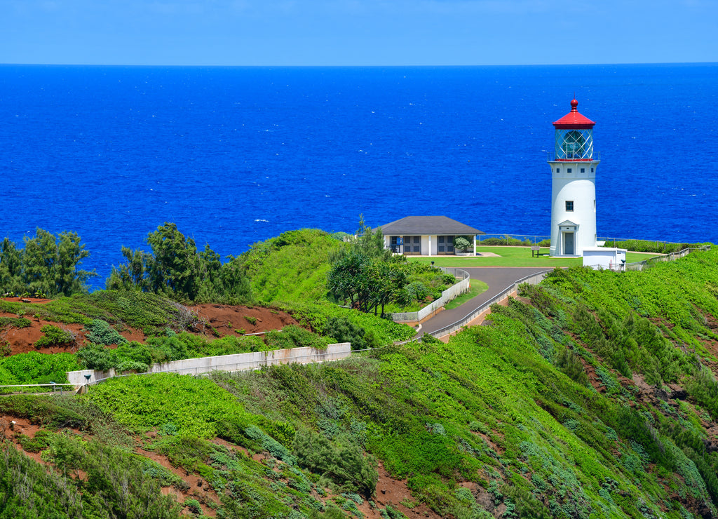 Kilauea Lighthouse, Kauai, Hawaii, on a Sunny September day