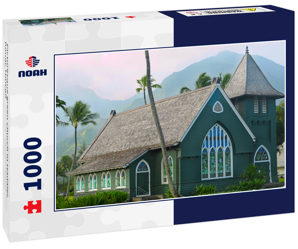 Picturesque green church in Hanalei, Kauai, Hawaii