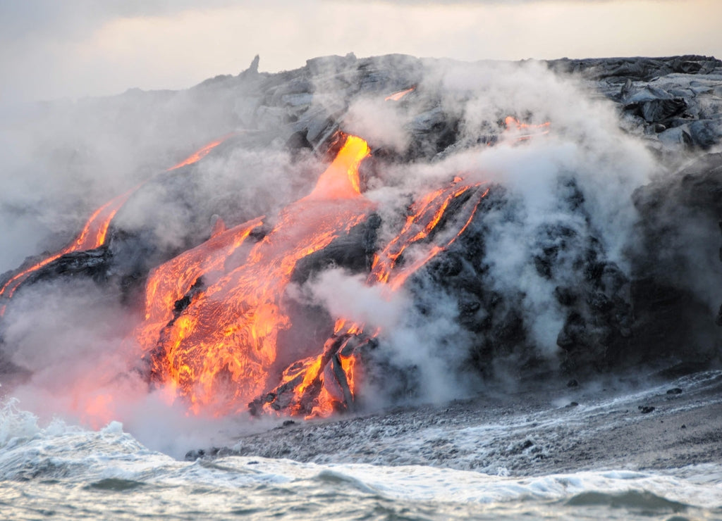 Kilauea volcano lava flows in Hawaii