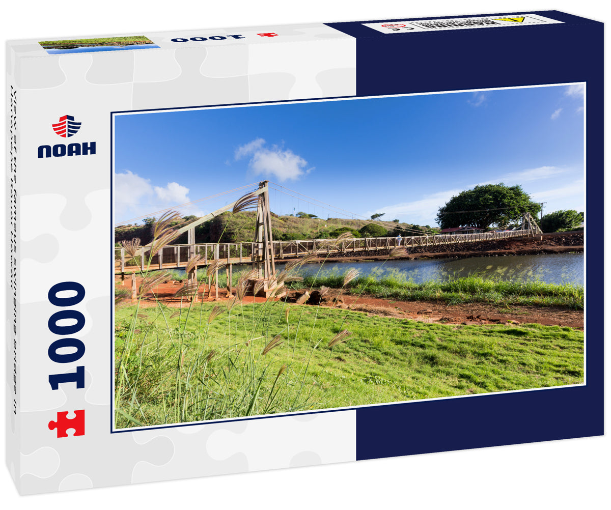 View of the famous swinging bridge in Hanapepe Kauai Hawaii