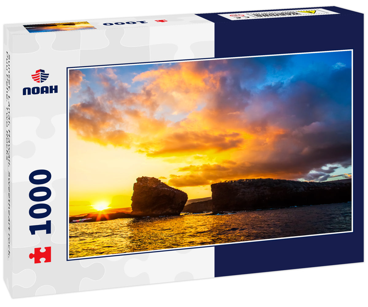 Sunset. Lanai, Hawaii. Sweetheart rock. Puu Pehe. Two Rocks