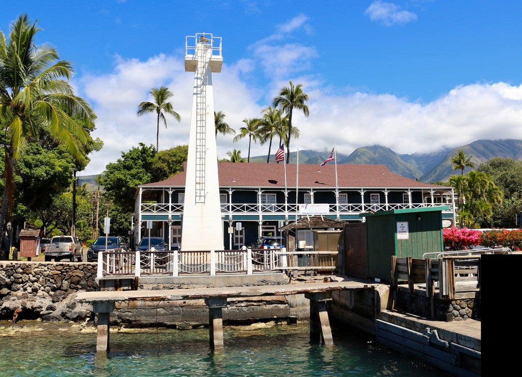 A lighthouse in Lahaina, Maui marks the entrance to the harbour Hawaii