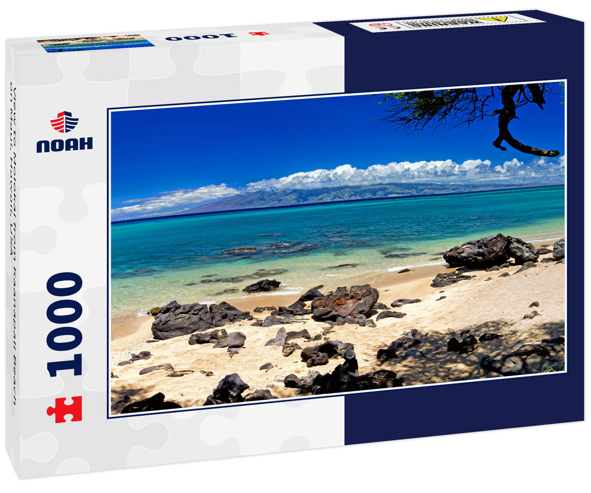 View to Molokai from Kaanapali Beach on Maui, Hawaii, USA