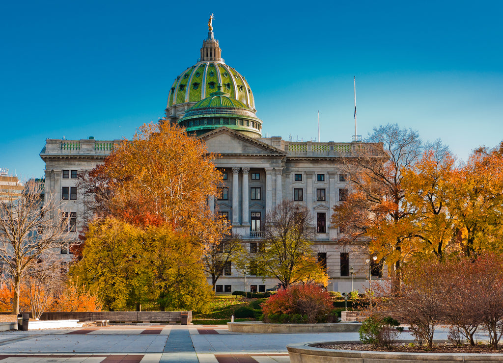 Autumn View of State Capitol Building, Harrisburg, Pennsylvania