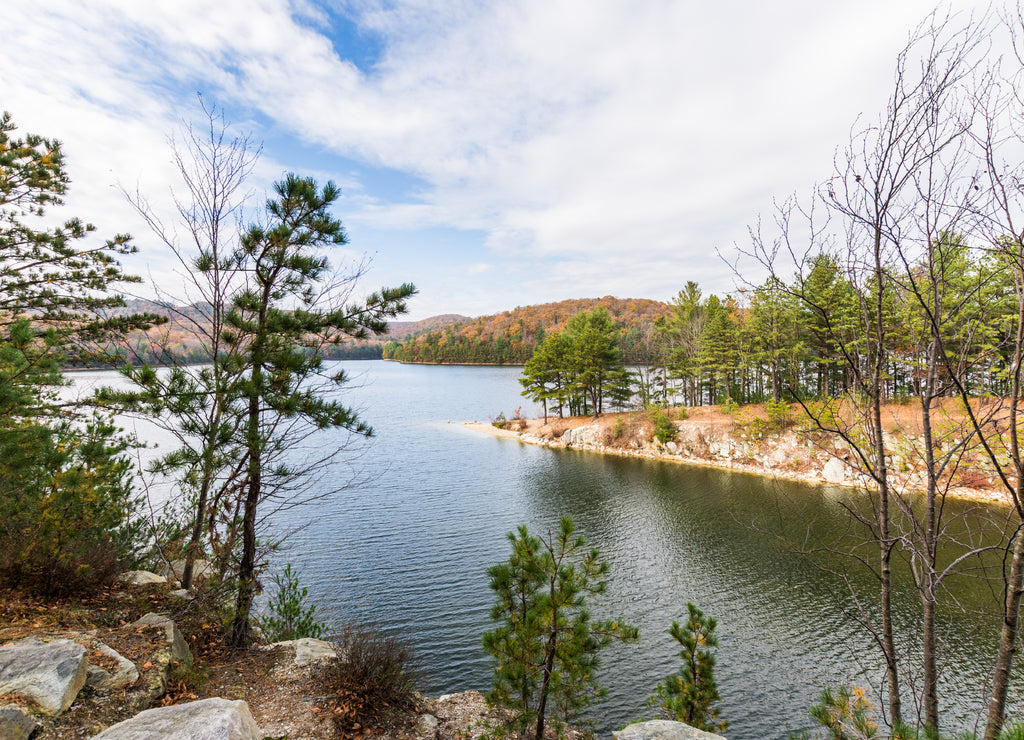 Autumn Time in Long pine reservoir in Michaux State Forest in Pennsylvania