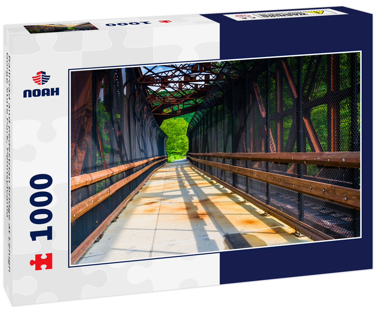 Railroad and pedestrian bridge at Lehigh Gorge State Park, Pennsylvania