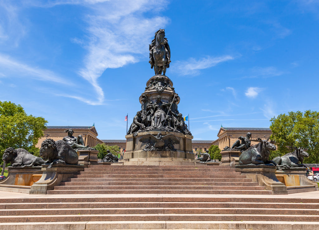 Washington Monument at Eakins Oval in Philadelphia, Pennsylvania