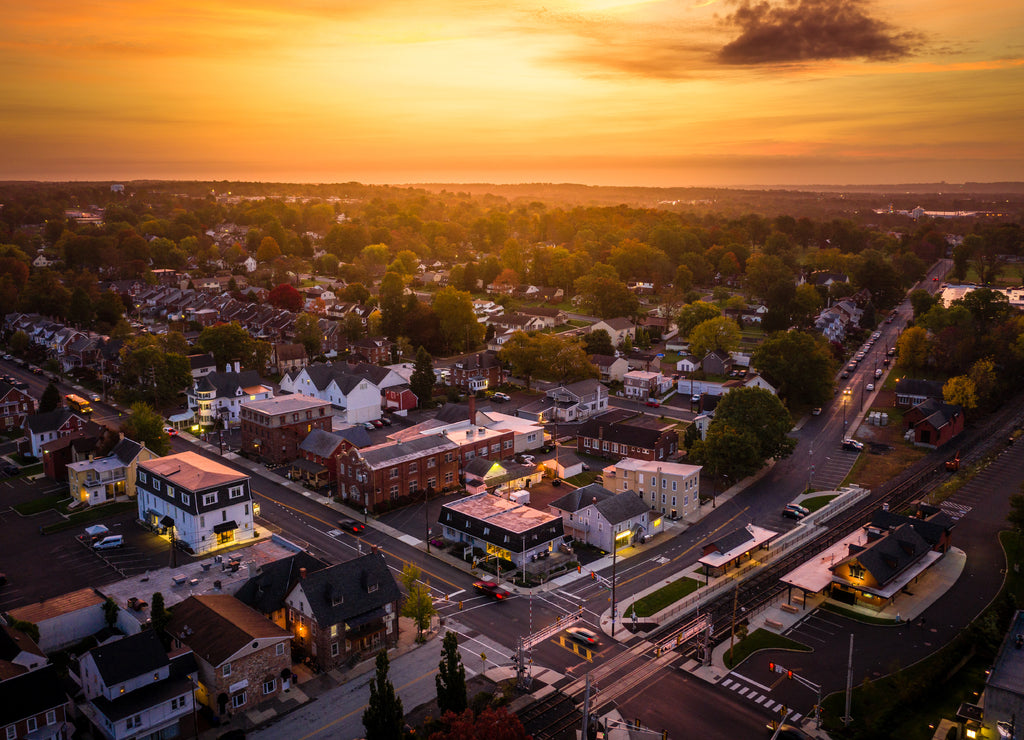 Drone Sunrise in Souderton Pennsylvania