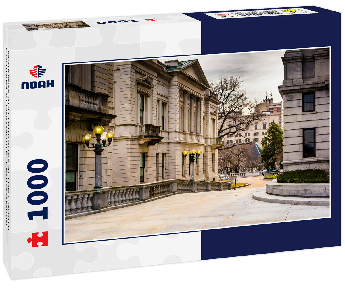 Walkway and buildings at the Capitol Complex in Harrisburg, Pennsylvania