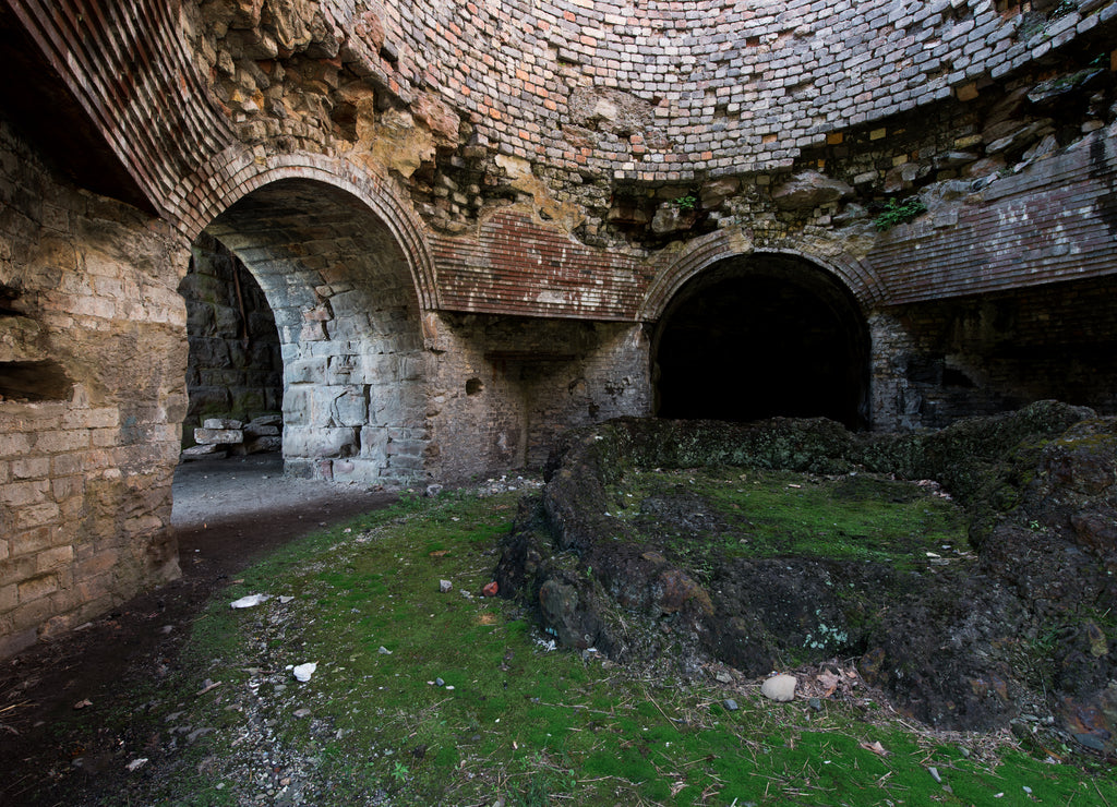 Circular Stone Blast Furnace with Arch Openings - Historic Scranton Iron Furnace - Scranton, Pennsylvania