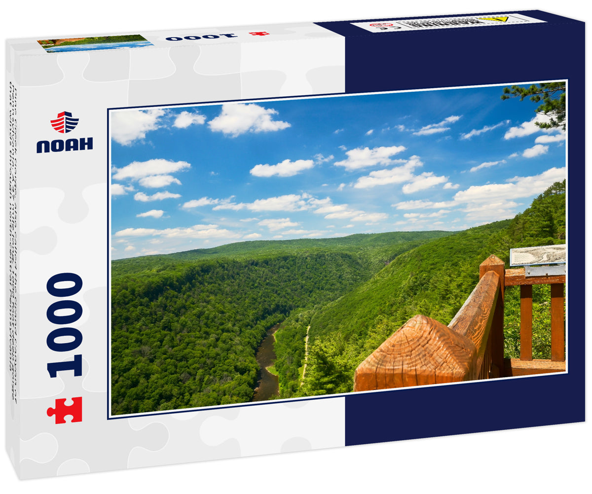 Pine Creek Gorge, also called the Grand Canyon of Pennsylvania. A 47 mile long, 1000 foot deep gorge that winds through north-central Pennsylvania