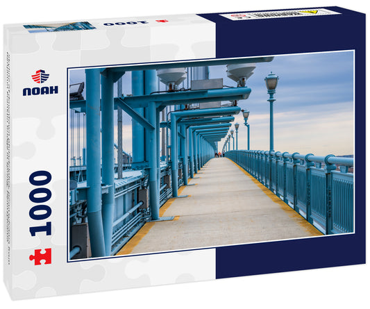 Skyline of downtown philadelphia, pennsylvania from Benjamin Franklin bridge in spring, Pennsylvania