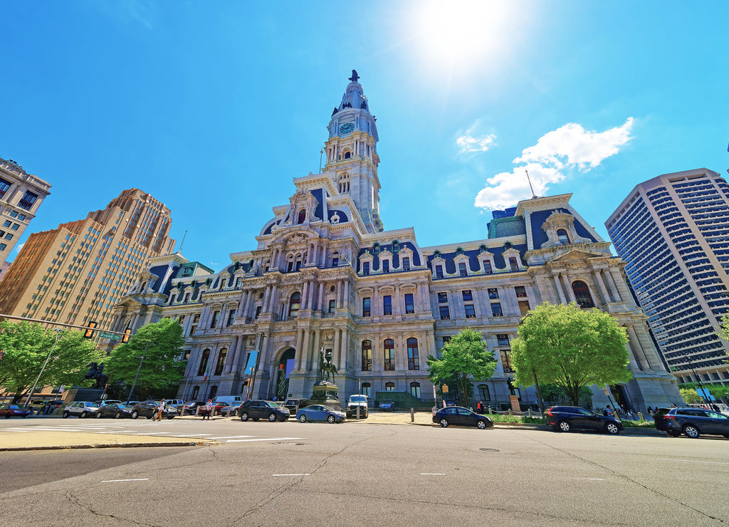 Philadelphia City Hall with William Penn figure atop Tower, Pennsylvania