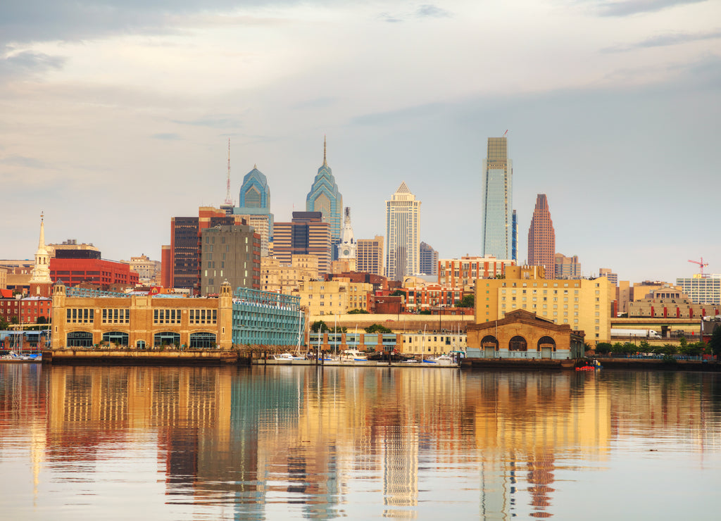 Philadelphia cityscape at sunrise, Pennsylvania