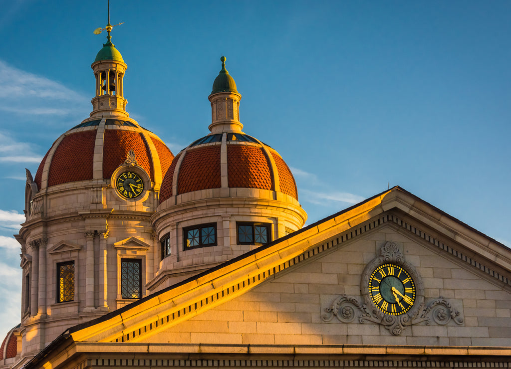 Domes of the York County Courthouse in downtown York, Pennsylvania