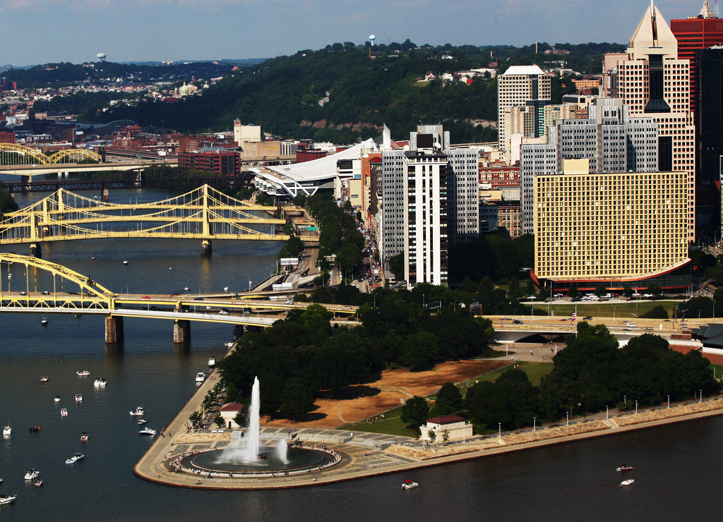 Aerial view of the Pittsburgh, Pennsylvania city center