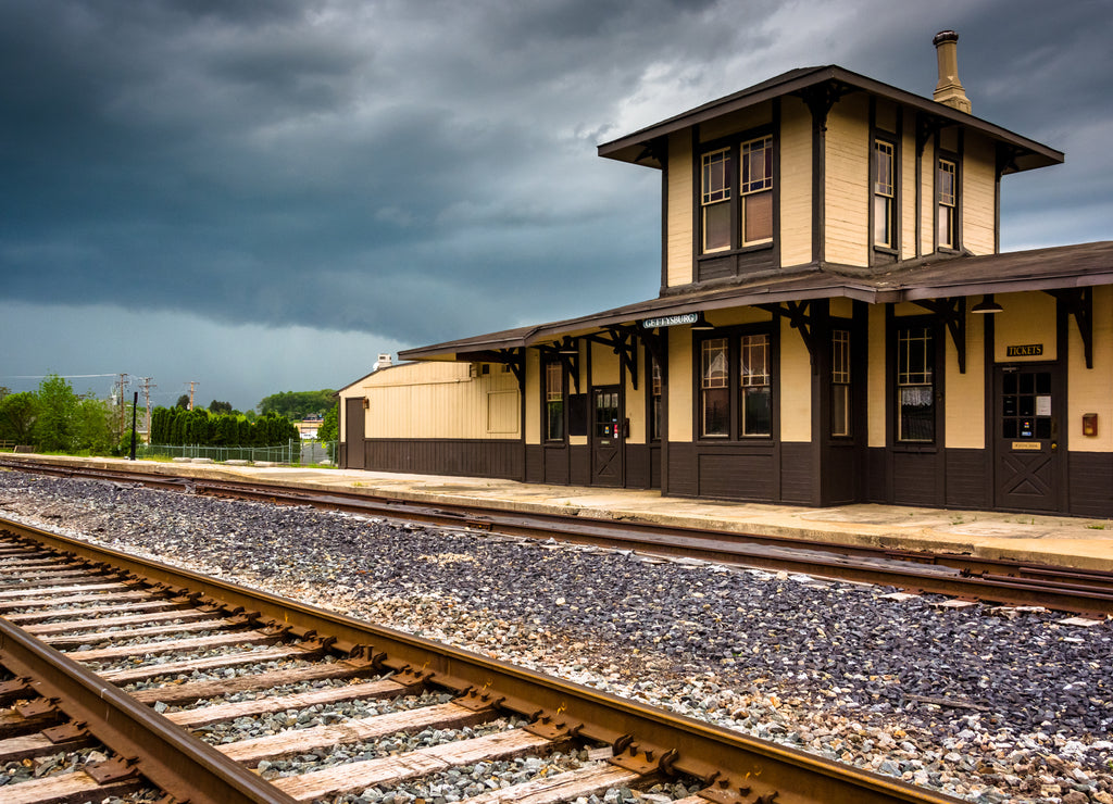 The historic train station in Gettysburg, Pennsylvania