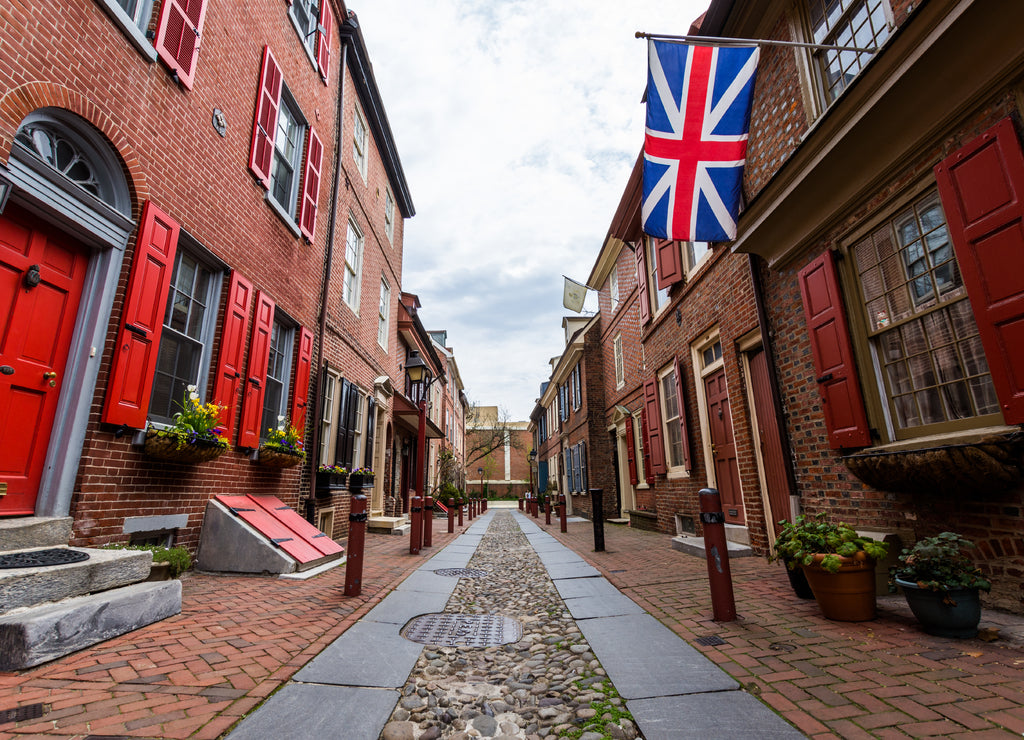 Elfreths Alley in philadelphia, Pennsylvania in spring