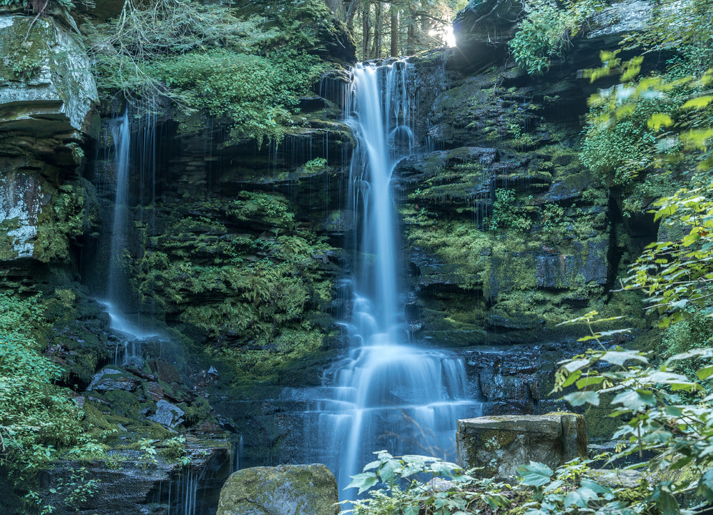 Buck falls romantic waterfall near Starrucca Pennsylvania in Wayne Country USA