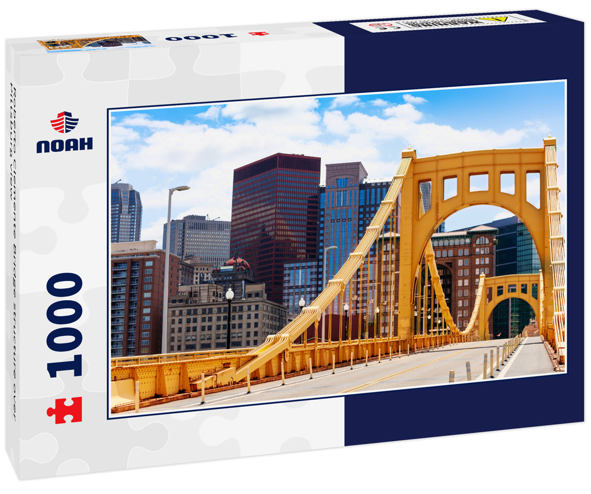 Roberto Clemente Bridge structure over Pittsburg view