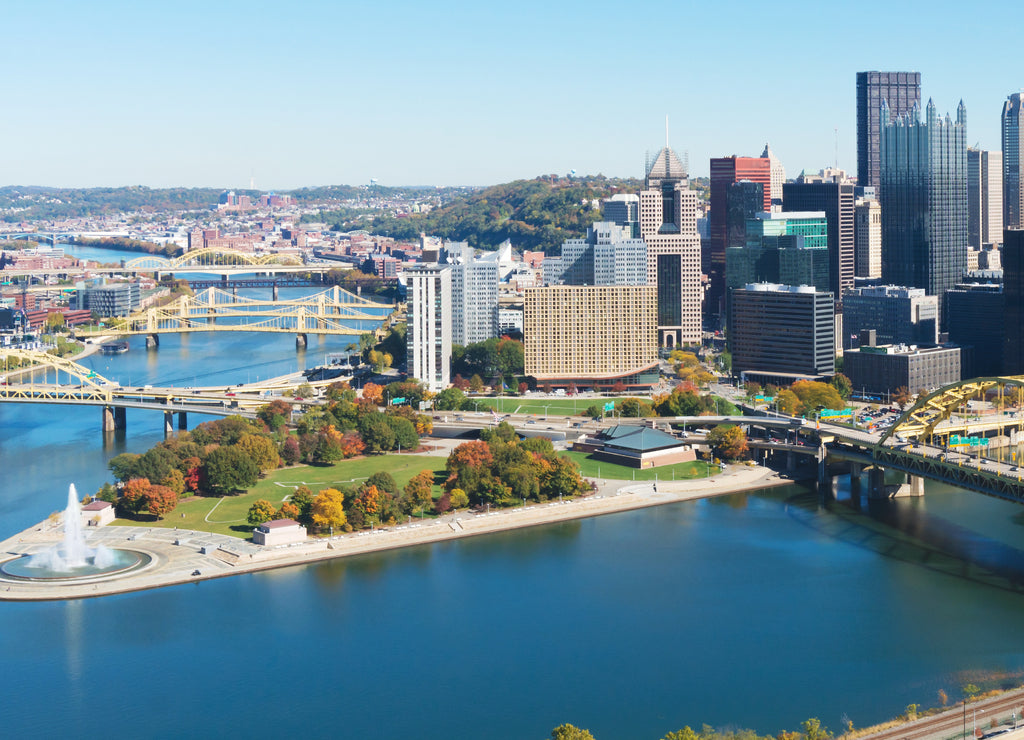 Panoramic view on Pittsburgh, Pennsylvania
