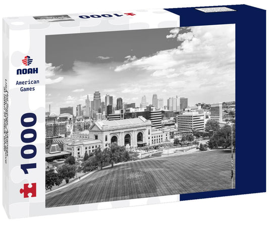 Noah Jigsaw Puzzle Hot Springs, Arkansas, USA City Skyline from above at dawn in black white 1000 pieces