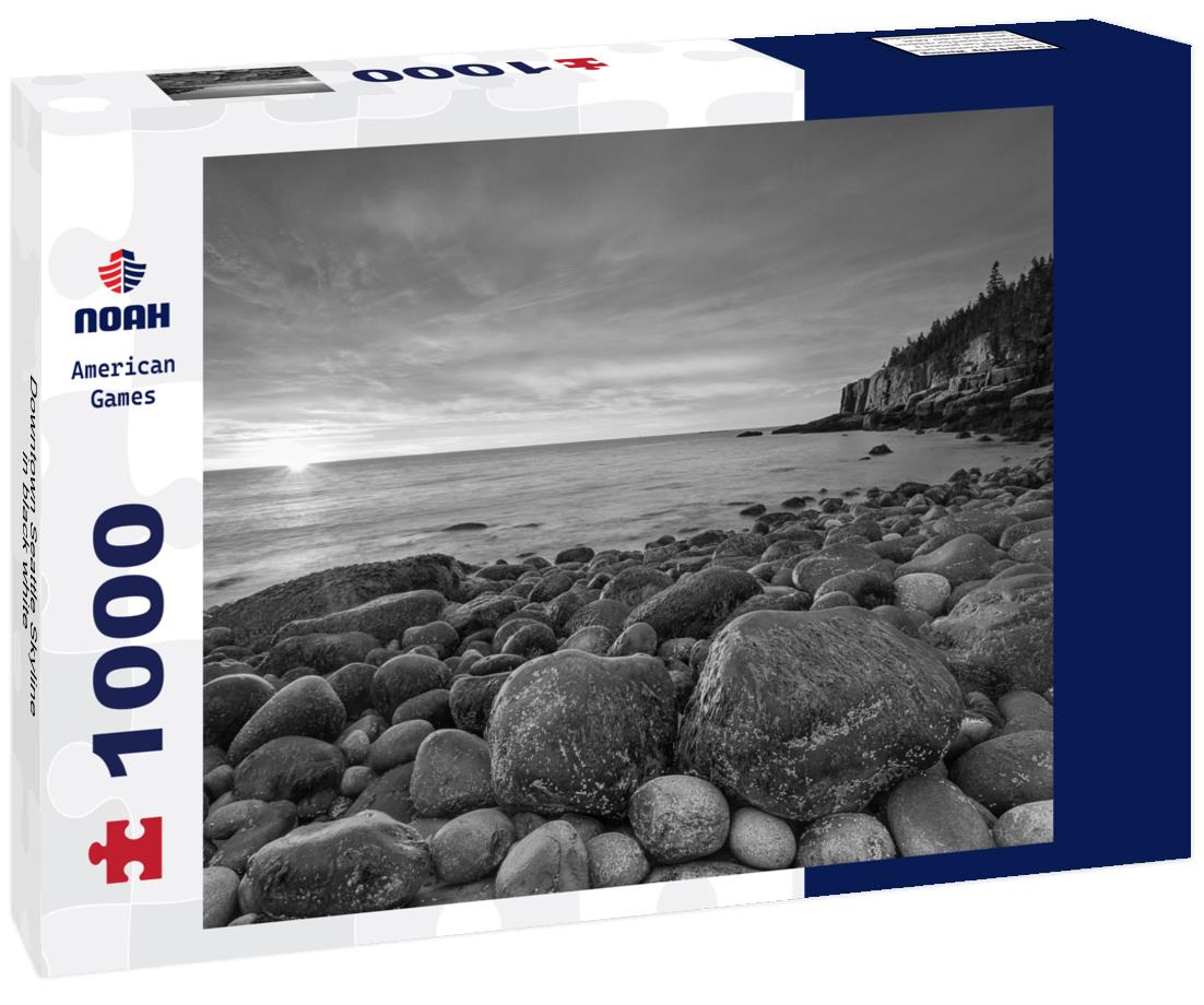 Noah Jigsaw Puzzle Downtown Seattle Skyline in black white 1000 pieces