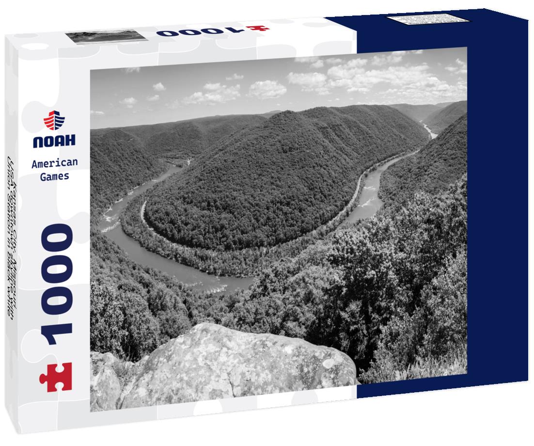 Noah Jigsaw Puzzle Kansas City, Missouri, USA downtown skyline with Union Station in black white 1000 pieces