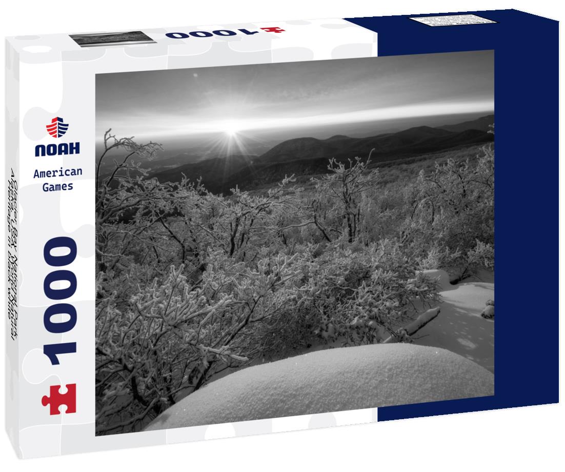 Noah Jigsaw Puzzle Glacier Bay National Park, Alaska, USA, World Natural Heritage in black white 1000 pieces