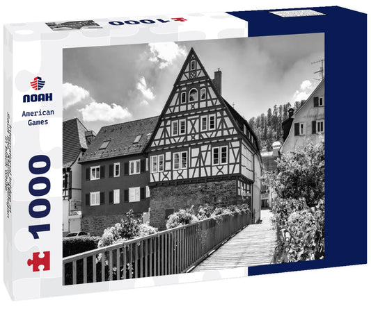 Noah Jigsaw Puzzle International bridge at Sault Ste. Marie, Michigan in black white 1000 pieces