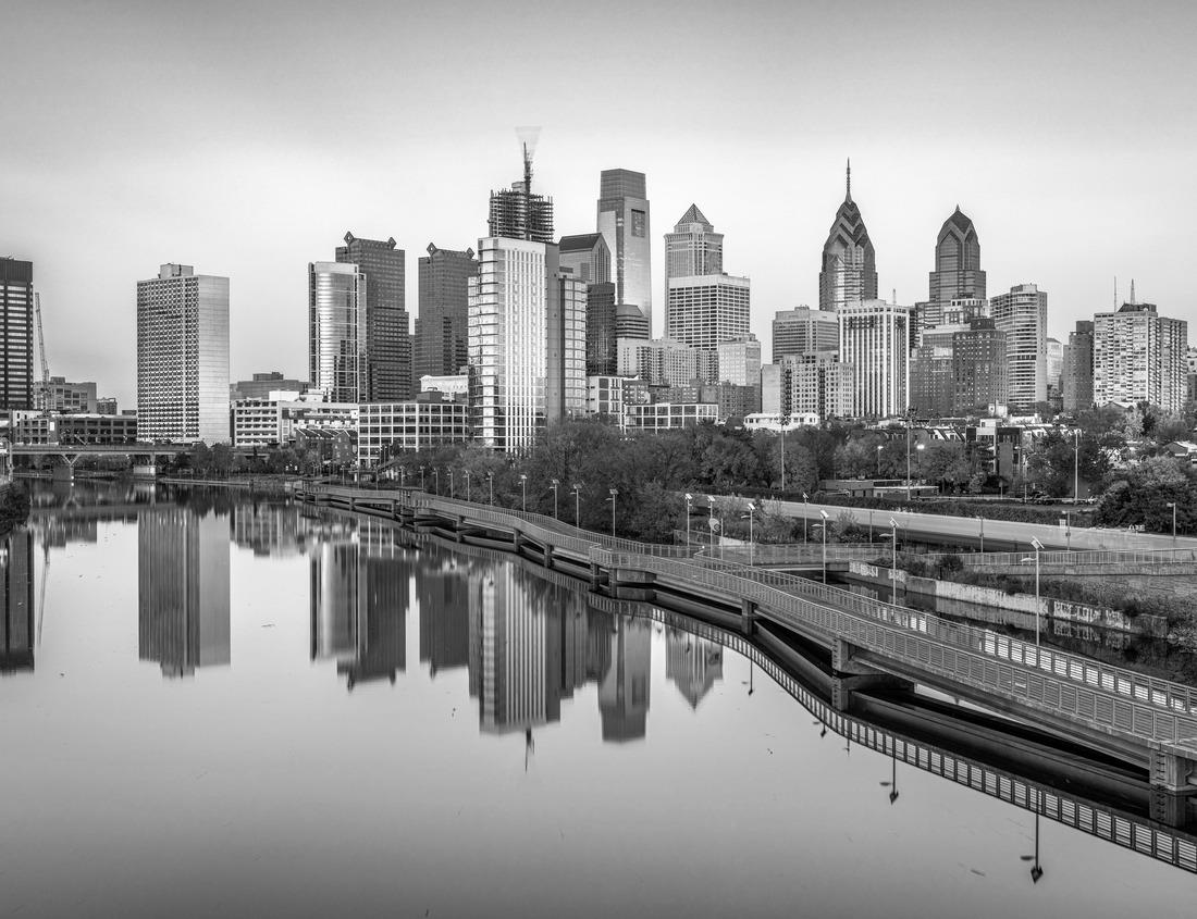 Noah Jigsaw Puzzle Aerial view of downtown Downey, California in black white 1000 pieces