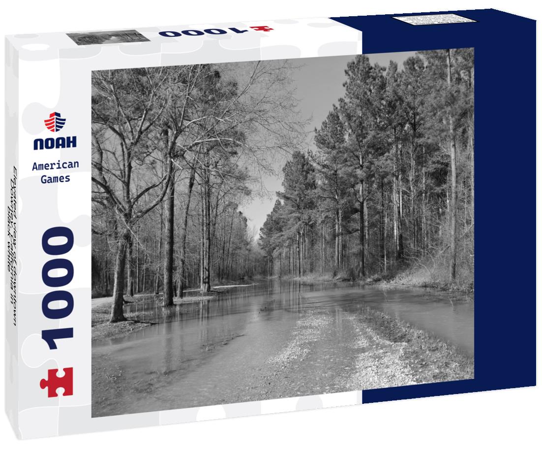 Noah Jigsaw Puzzle Elevated view of downtown Downey, California in black white 1000 pieces