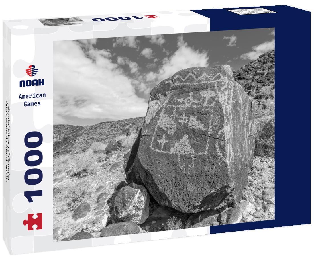 Noah Jigsaw Puzzle Aerial View of Omaha, Nebraska in black white 1000 pieces