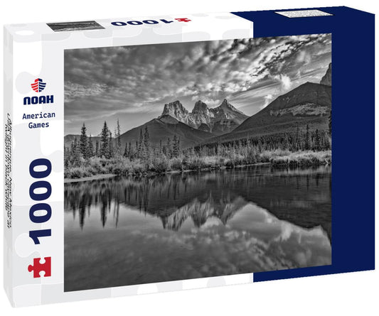 Noah Jigsaw Puzzle Albuquerque, New Mexico, USA downtown cityscape at twilight in black white 1000 pieces