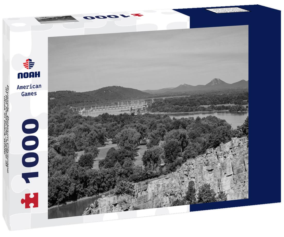 Noah Jigsaw Puzzle Brussels, Belgium Cityscape at the Palais de Justice at dusk in black white 1000 pieces