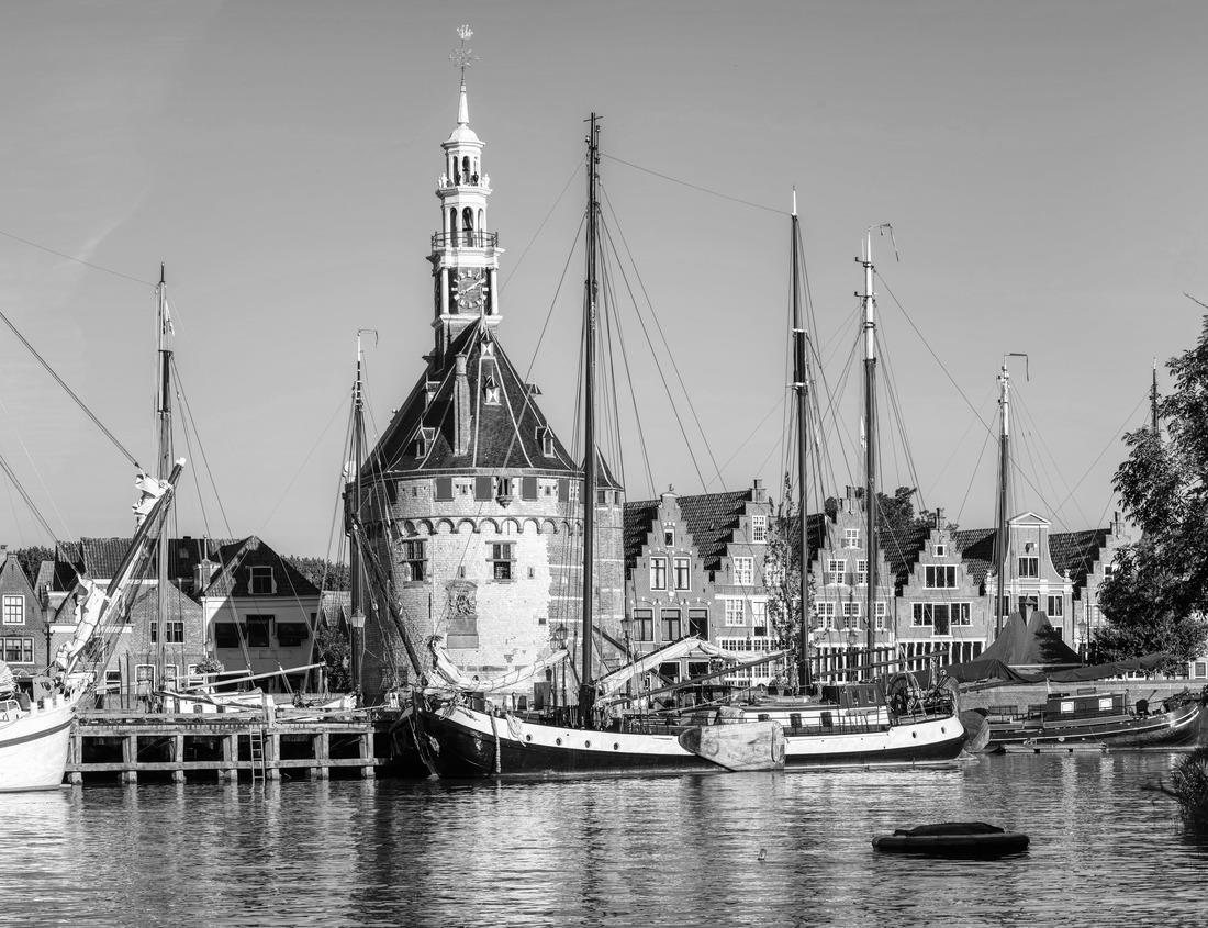 Noah Jigsaw Puzzle Day time aerial view of the Downtown area of Whittier, California in black white 1000 pieces