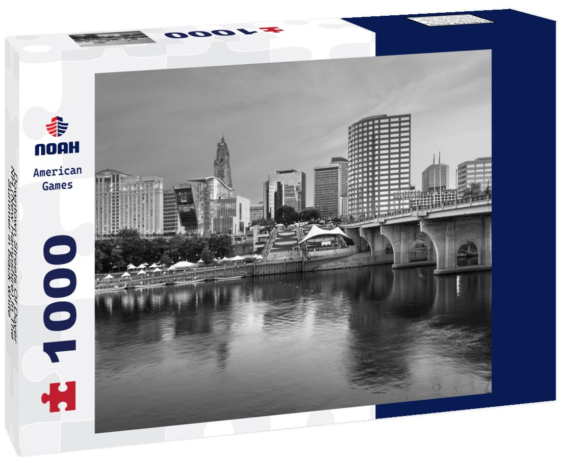 Noah Jigsaw Puzzle Downtown Streets Of Dover, NH (New Hampshire) In The Summer in black white 1000 pieces