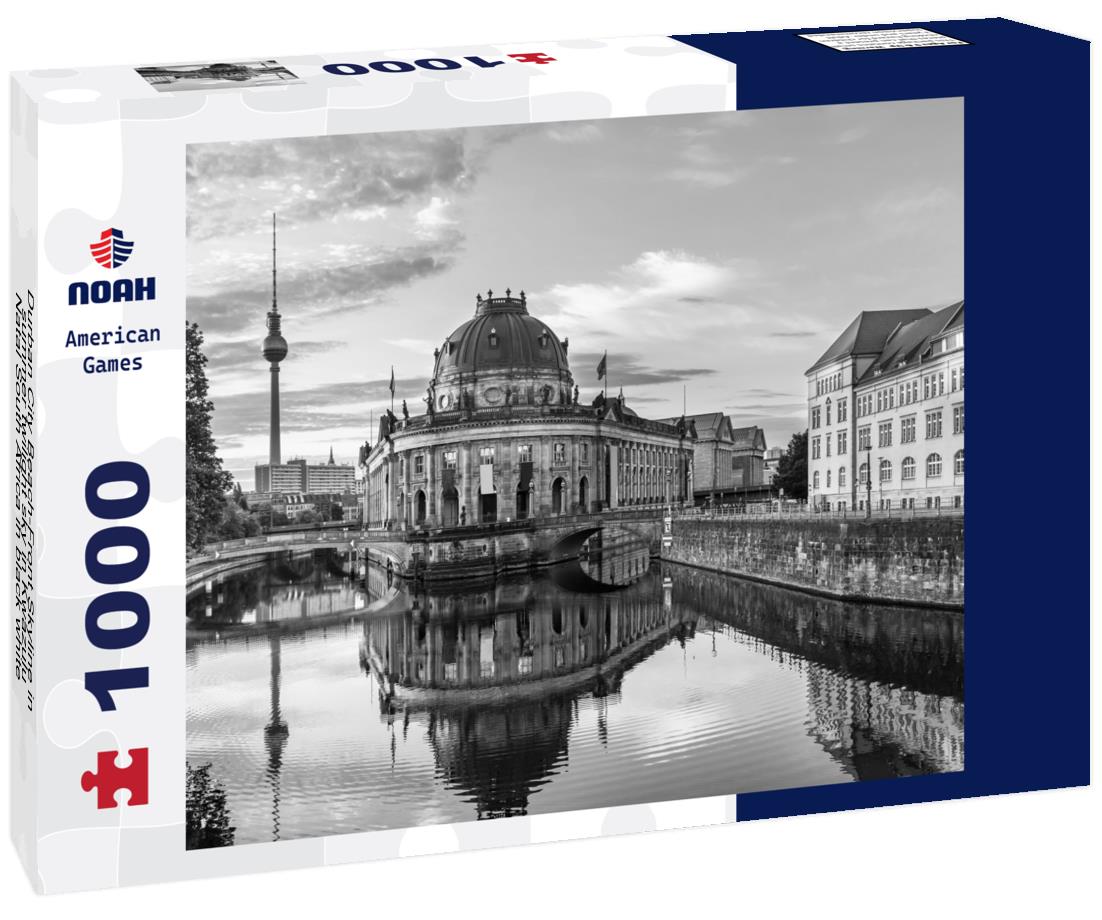 Noah Jigsaw Puzzle Durban City Beach-Front Skyline in summer twilight sky in Kwazulu-Natal South Africa in black white 1000 pieces