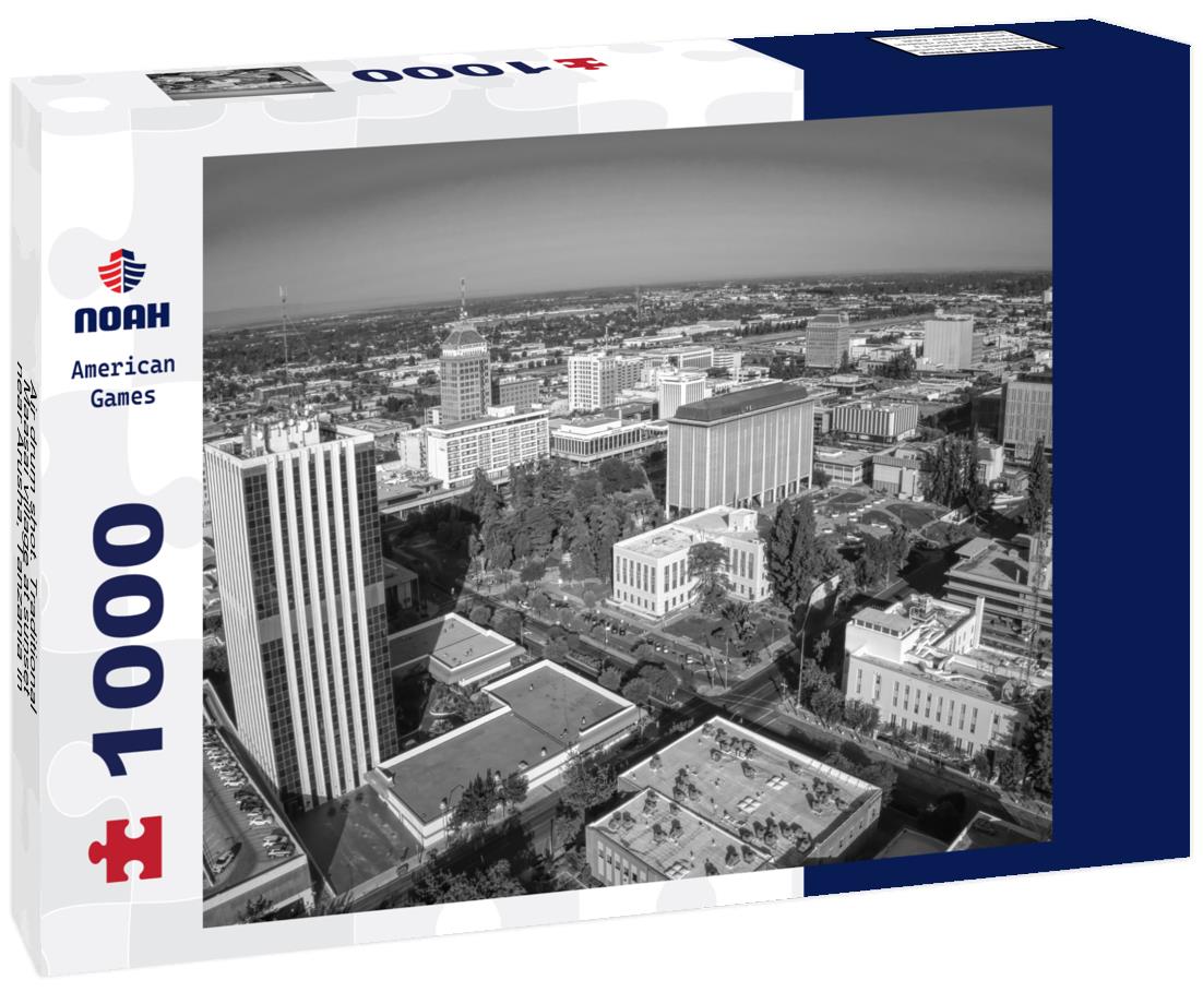 Noah Jigsaw Puzzle Air drum shot. Traditional Maasai village at sunset near Arusha, Tanzania in black white 1000 pieces