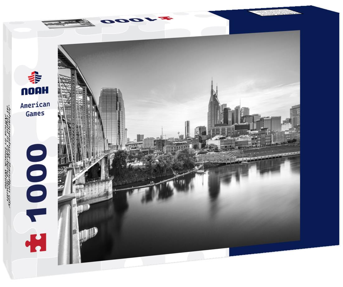 Noah Jigsaw Puzzle Johannesburg-Sandton city at night in Gauteng South Africa in black white 1000 pieces