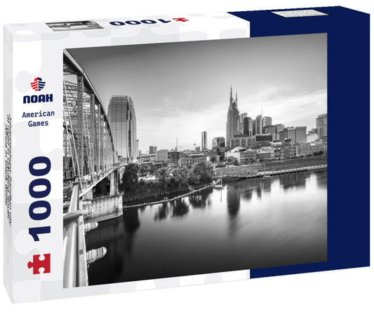 Noah Jigsaw Puzzle Johannesburg-Sandton city at night in Gauteng South Africa in black white 1000 pieces