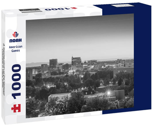 Noah Jigsaw Puzzle A sunrise photo of the Flatirons in Chautauqua Park in Boulder, Colorado in black white 1000 pieces