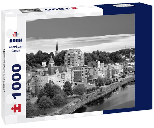 Noah Jigsaw Puzzle Madison skyline at sunset, Wisconsin in black white 1000 pieces