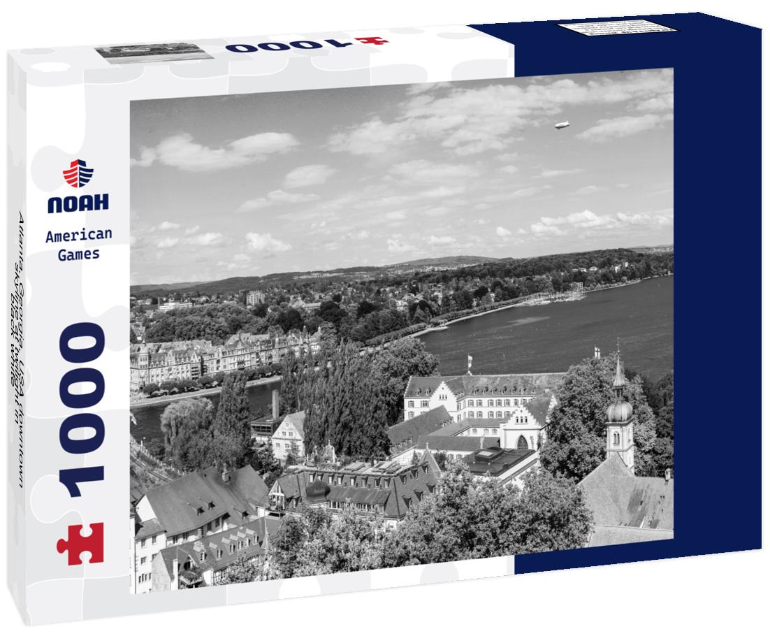 Noah Jigsaw Puzzle Atlanta, Georgia, USA downtown skyline at twilight in black white 1000 pieces