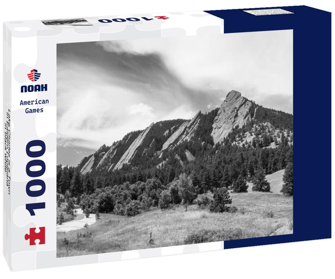 Noah Jigsaw Puzzle Lake Charles is a Town in Eastern Louisiana in black white 1000 pieces