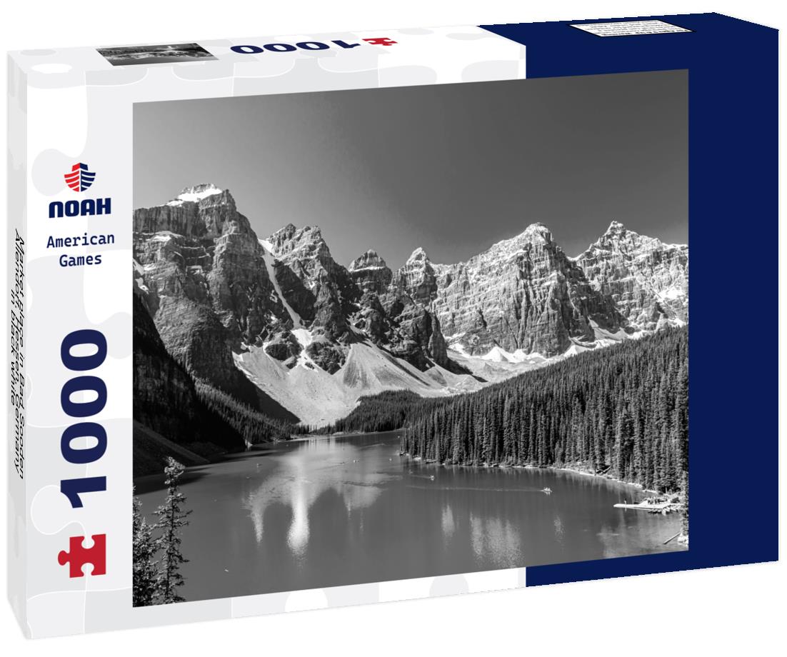 Noah Jigsaw Puzzle Market place in Bad Sooden Allendorf, Hessen, Germany in black white 1000 pieces