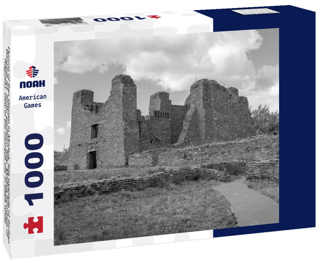 Noah Jigsaw Puzzle Duomo of San Giorgio in Modica, fine example of Sicilian Baroque art. Sicily, southern Italy. Modica (province of Ragusa), view of the baroque city in black white 1000 pieces