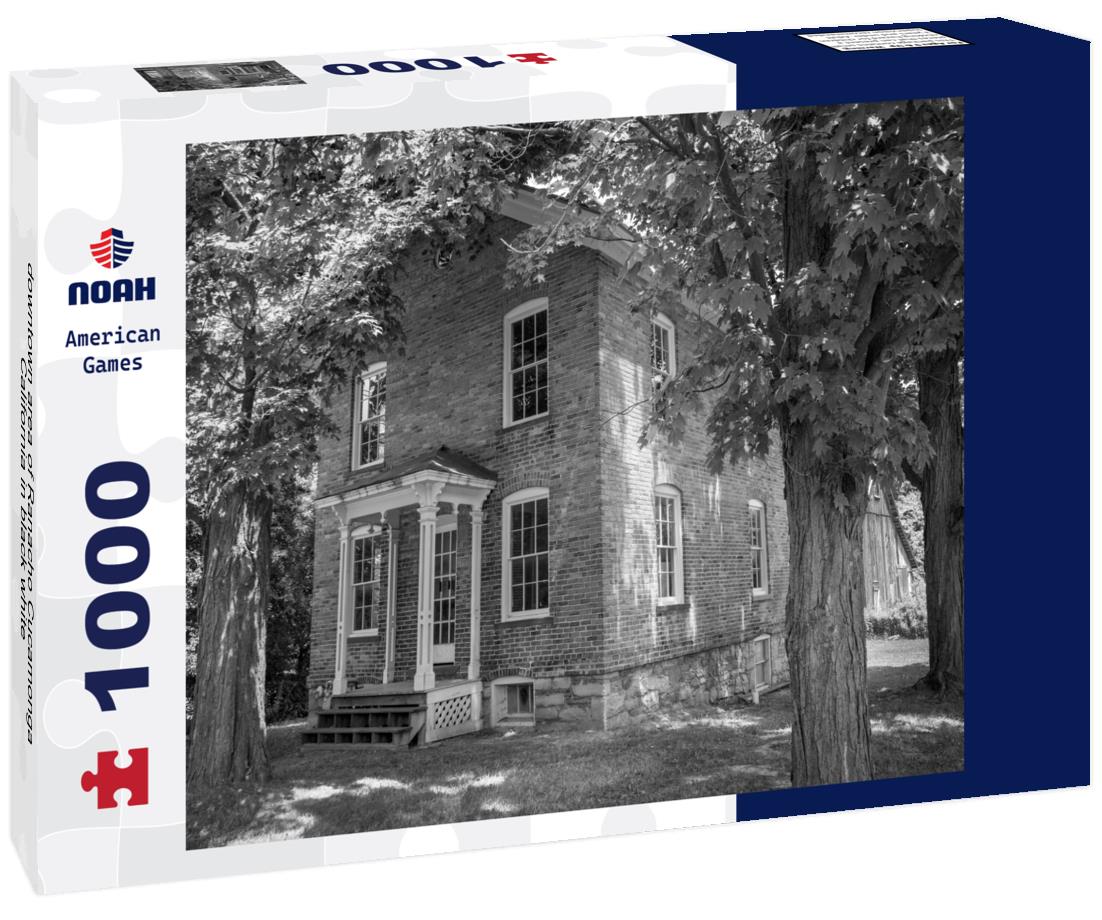 Noah Jigsaw Puzzle downtown area of Ranacho Cucamonga, California in black white 1000 pieces